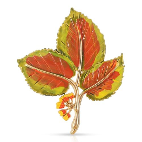 Broche d'automne feuilles d'orange 6,9 cm pour robe élégante