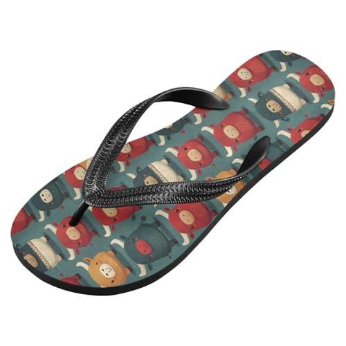 Flip Flop Sandals Adorable Cows Print for Women Men Beach Outdoor XS2