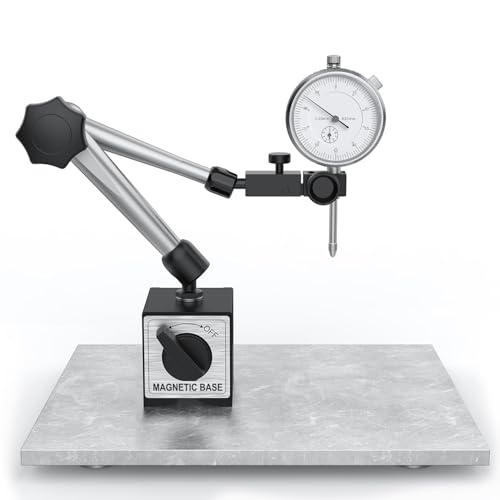 AccuGrapha Messuhr mit Zentralklemmung 0-20mm Messtaster 0 01 mm Messgenauigkeit 176lbs/80 kg mit Magnetfuß für Messuhr mit konventionellem Zifferblatt