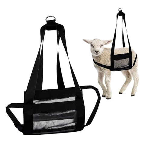 HURRISE Animal Weighing Sling, Calf Sling for Weighing Animals, Nylon Mesh Breathable Hanging Scale Sling for Lambs Goats Baby Alpacas Newborn Livestock