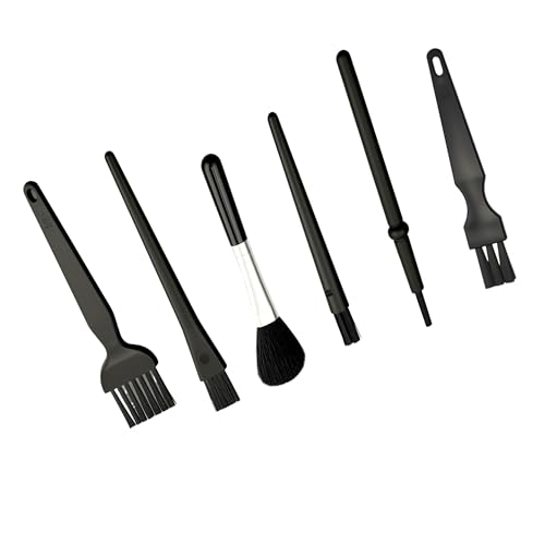 EFGTEK Anti Static Cleaning 6 Piece Motherboard ESD Brushes, Multifunctional Metal Handle ESD Brushes for PCB IC Mobile Phone Tablet Personal Computer Mainboard Camera Lens