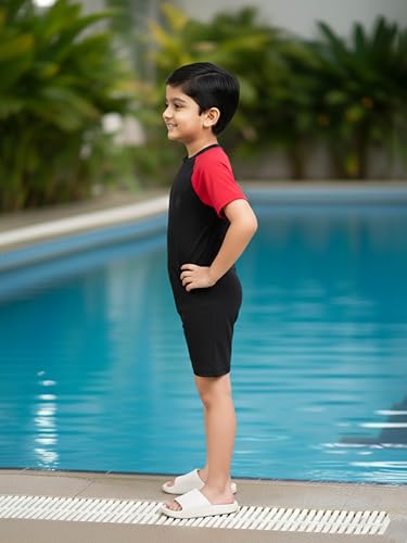 Image of KiddoPanti Boys & Girls Half Sleeve Mid Thigh Length Swim Suit