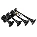 DriSentri 12V / 24V Truck Train Air Horn, 185dB Super Loud Four Trumpet Air Horn for Car Vehicle Truck Train Boat