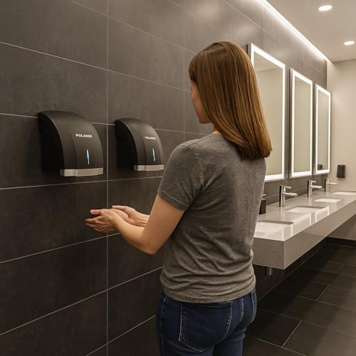POLASEN Hand Dryers for Bathrooms Wall Mount 3 Pack Black Efficient Warm Cold Wind Blower Quick Drying for Commercial Industry Restrooms by POLASEN - Image 7