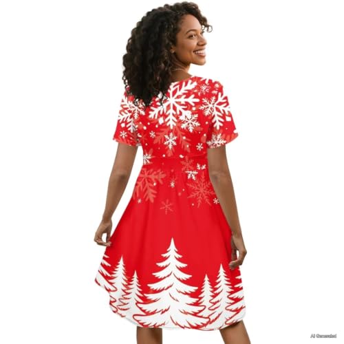 Image of Women's Summer Dresses Short Sleeve Formal Dresses with Pockets | Lightweight Quick‑Dry Soft Comfortable 2026 Fashion Dresses Loose Plus‑Size High‑Waisted