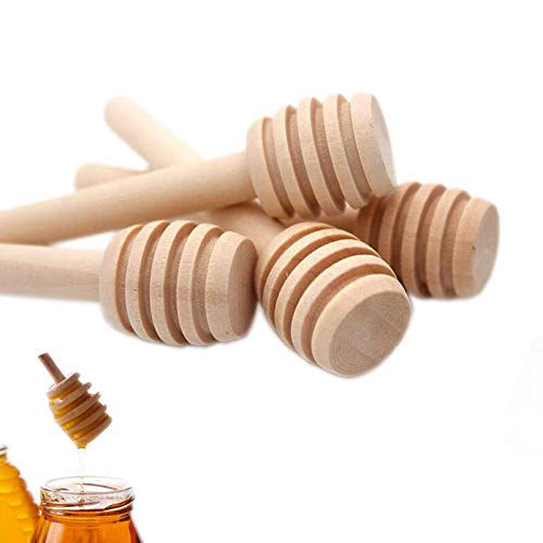 50 Pcs Honey Dipper Stick, 3 inch mini honey dipper, Wooden Honey Dippers Stick, Honey Stirrer Honey Wand for honey Collecting Dispensing Drizzling Jar Portable and Wedding Party