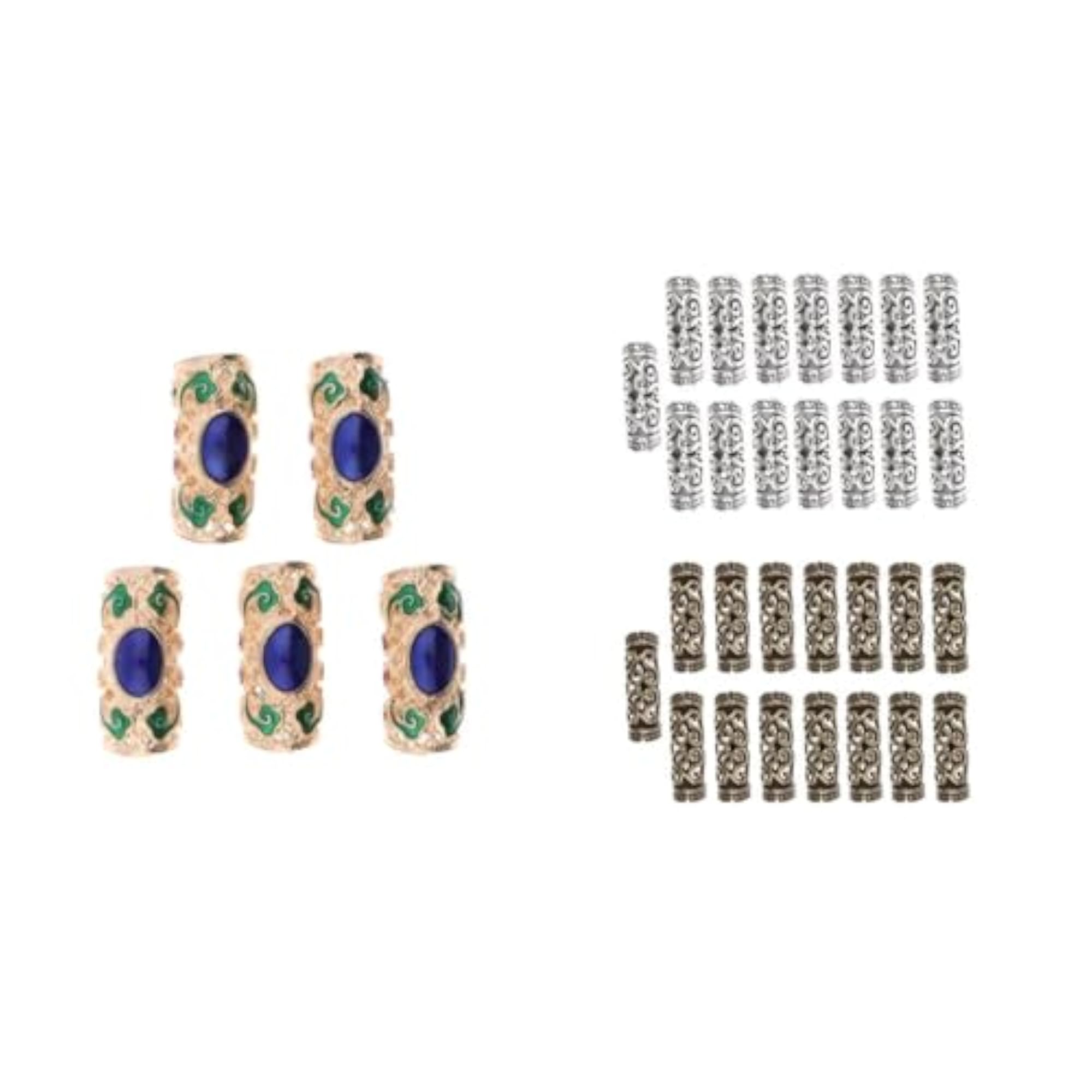 35pcs Dread Lock Beads Hair Rings Adjustable Clips