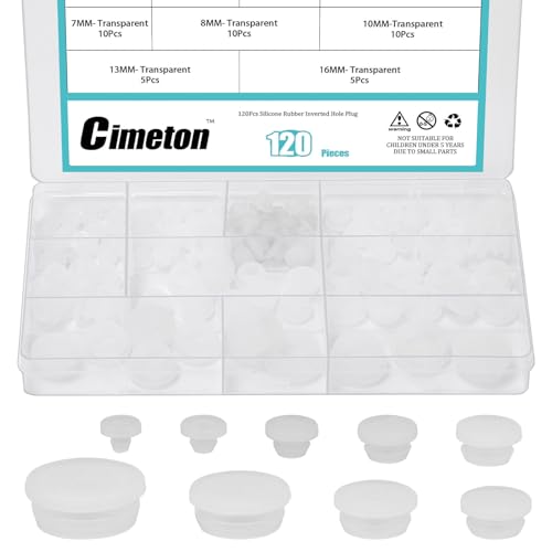 Cimeton 120 bouchons silicone 9 tailles (3-16mm) caoutchouc