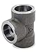 3/4" Socket Weld Black Forged Steel Tee