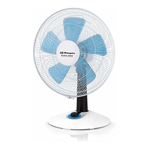 Orbegozo TF 0138 - Ventilador silencioso de sobremesa, 4 velocidades, turbo, LED, 45 W, blanco y azul Cover