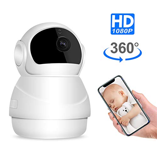 Indoor Camera, Nanny Cam, Wireless IP Camera, WiFi 1080P HD Home Security Camera with Two Way Audio and Video, Night Vision Pet/Dog/Cat/Elder/Baby Monitor, Pan/Tilt/Zoom Function