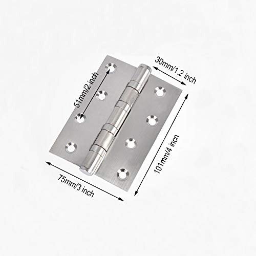 Togu 4Bb Stainless Steel 304 Ball Bearing Door Hinge 4-Inch X 3-Inch With 2.5Mm Thickness Interior Door Hinges For Residential And Commercial Use,Wooden Doors,Metal Doors,Satin Nickel,3 Pack #TOP1