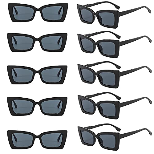 Eterspr 10 Piezas Gafas de Sol, Gafas de Fiesta, Gafas de Agente, Gafas Espía, para Decoración de Fiesta, Fiesta de Cumpleaños, Fiesta de Halloween, Viajes al Aire Libre, Negro