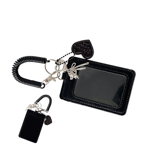 Porte-Carte Photo Mignon - Housse en Cuir PU | Pochette Photo avec Charme Cœur | Brassard Spiralé pour Femmes, Étudiants, Fans, Voyage, École