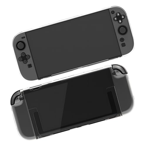 Haofun Custodia per Nintendo Switch 2, Include 1 Custodia Protettiva per PC + 2 Coperture per Maniglie, Antiscivolo, Antigraffio, Protezione Completa con Assorbimento Degli Urti (HD Trasparente)