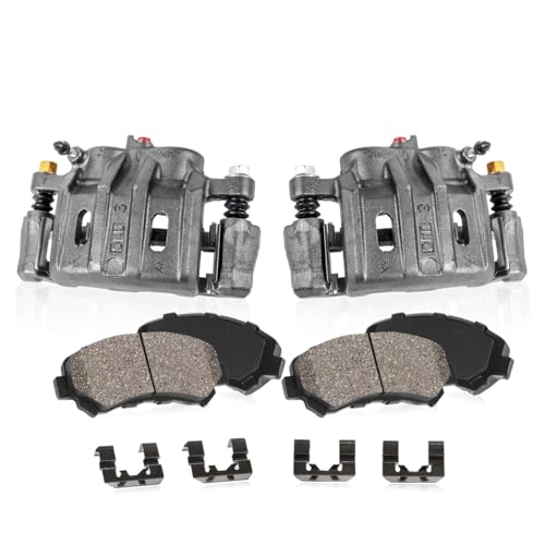 Callahan Brake Parts CCK04941 [2] FRONT Premium Original Brake Caliper Pair + Ceramic Pads + Hardware [ fit Buick Cadillac GMC ]