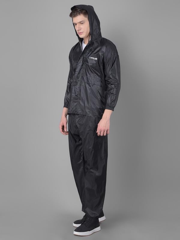 Image of Dollar Rainguard Men's PVC Full Sleeve Solid Raincoat Set With Adjustable Hood and Pocket