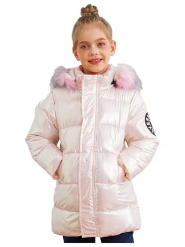 Kids Girls Winter Warm Padded Outerwear Hoodie Long Sleeve Jackets Waterproof Casual Coat2