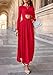 PRETTYGARDEN Women's 2025 Fashion Trendy Fall Long Sleeve Dresses Ruched Flowy Elegant Modest Boho Casual Beach Maxi Dress (Red,Small)