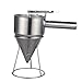 Chowcencen Piston Entonnoir Pancake Batter Distributeur de confiserie en Acier Inoxydable Entonnoir Entonnoir Confiserie avec Support de Boulangerie Utilisez l'outil de décoration de gâteau