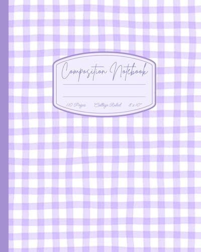 Cute Lavender Aesthetic Composition Notebook College Ruled: Cottagecore Pastel Purple Vintage Journal for Girls, Teens, Woman, Girly Y2K Back to School, Office, Work Supply image 2