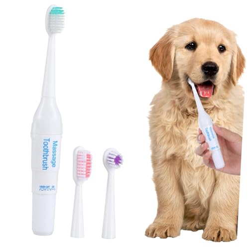 BESPORTBLE Elektrische Zahnbürste für Haustiere Geräuschlose Hundezahnbürste Katzenzahnbürste Professionelle Zahnpflege Tragbar Zufällige Farbe