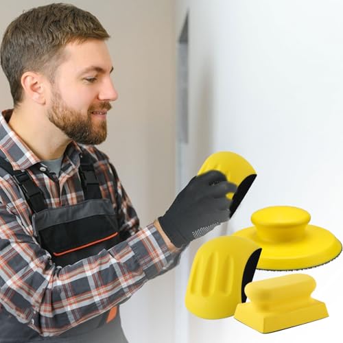 3 Stück Schleifklotz, 5 zoll Schleifblock Mausförmiges Handschleifblock für Handwerk Möbel Holzarbeit Polish Schleifscheiben