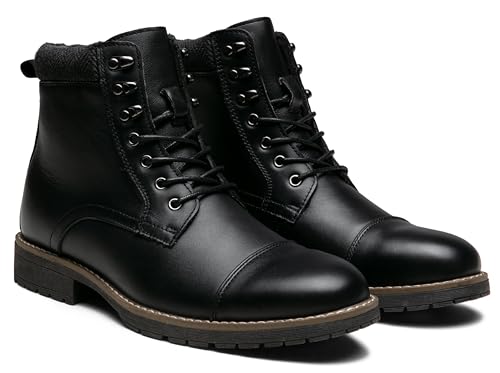 Image of Vostey Mens Boots Motorcycle Casual Boots for Men Zipper Fashion Chukka Boots Mens