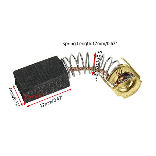 Rannb Carbon Brushes for Electric Motors Spare Part Repair 12mm x 8mm x 5mm - Pack of 20
