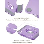 Aoviho Tablet Stand 360° Rotating Aluminum Holder - Adjustable, Portable & Foldable Monitors Stand for iPads, Compatible with 4-13.3" Tablets, Purple - Image 4