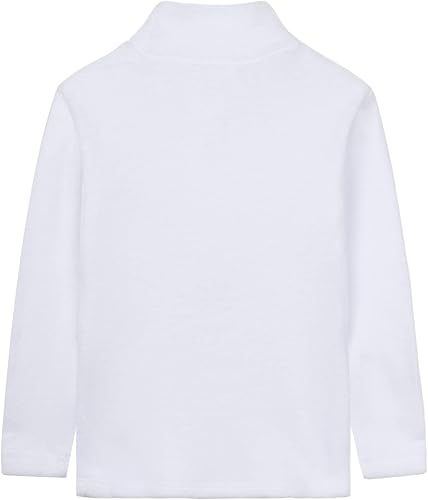 Miniatura 2 de LittleSpring Camisa unisex de forro polar para niños y niñas, camiseta de cuello alto (2-14 años)