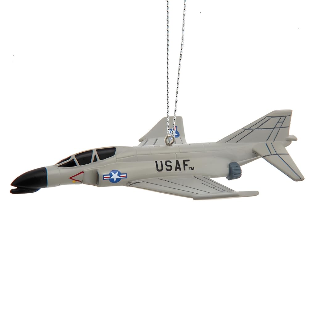 Kurt Adler4.5" USAF F-4 Phantom Resin Ornament - Military Collectible AF2241