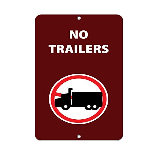 Warning Sign No Trailers Activity Park Signs Prohibition Business 12X8 Inches Aluminum Metal Tin