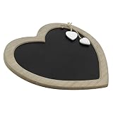 COM-FOUR® Tablica w stylu wiejskim, kuchnia i tablica na notatki w ksztalcie serca wykonana z drewna z ozdobnymi sercami - prezent na Walentynki - ok. 31x29cm (01 sztuk - 31 x 29 cm)