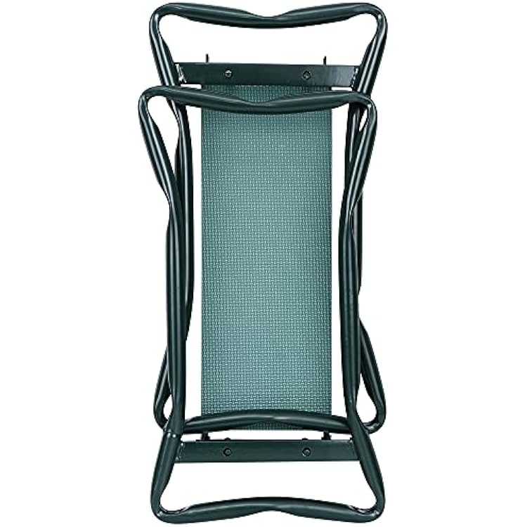 HomGarden Upgraded Folding Garden Kneeler Seat Bench Stool w/Thicken & Widen Soft Kneeling Pad, Portable Heavy Duty Gardener Stool with Large Tool Pouch,1 Set