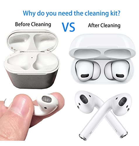 Image of Cleaner Kit Compatible with Airpod Pro 1st 2nd 3rd Generation, Cleaning Kit and Keyboard Brush Gen 3 2 1, Pen Ear Bud Cleaning Tool for Earbuds, Laptop, Phone, (White)