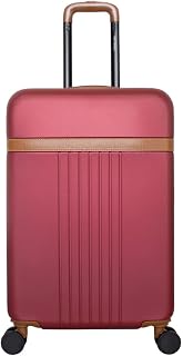 Mala De Viagem Média Vermelha Abs Rodinhas 360° Feminina Masculina Cadeado Fixo TSA Abs
