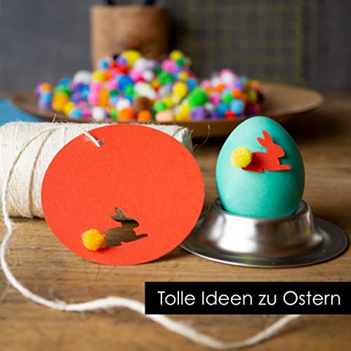 OfficeTree 500 Bunte Pompons zum Basteln Mix - Filzkugeln Bunt verschiedene Größen - Pompoms zum Basteln für Kinder und Erwachsene - Dekorieren Verzieren Nähen DIY
