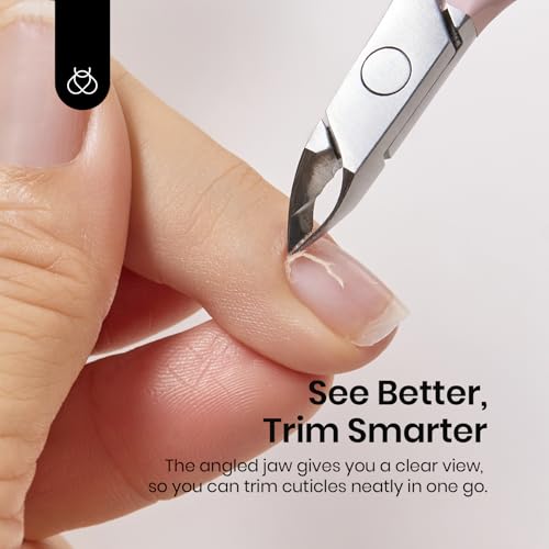 Image of Beetles Cuticle Trimmer Nail Cuticle Nippers 0.16 Inch Fine Jaw Cuticles Cutter Stainless Steel Cuticles Remover Scissors Beginner Friendly Nail Art Tools for Manicure Care Pink