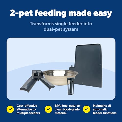 PetSafe 2-Pet Meal Splitter with Bowl - Designed for PetSafe Smart Feed and Healthy Pet Simply Feed Automatic Cat Feeder - No-Mess Food Dispensing - Includes Privacy Panel by PetSafe - Image 6