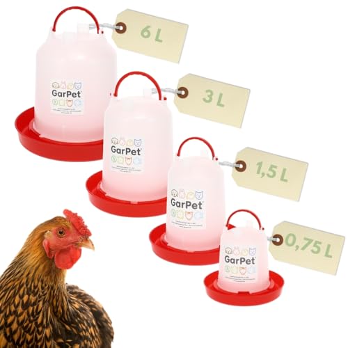 GarPet Hühnertränke Hühner Zubehör Wassertränke Hühner Geflügeltränke Automatisch...