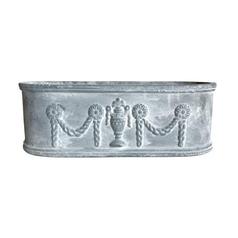 Jardiniere de Balcon ou Fenêtre Balconnière Vasque Bac en Fonte Grise 12x15,5x36cm