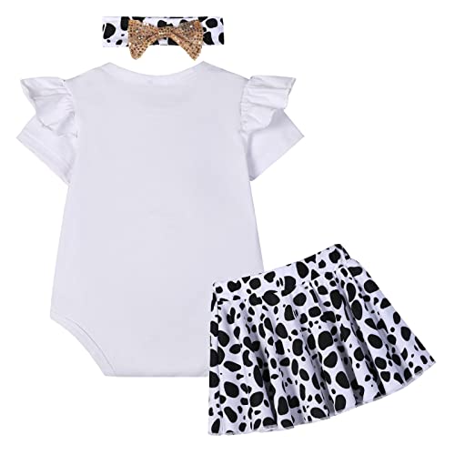 Zusnxaxe Newborn Baby Girls First Birthday Outfit Ruffles Sleeve Romper And Floral Skirt With Headband Holy Cow I'm One(Short Sleeve,12-18Months) #TOP1