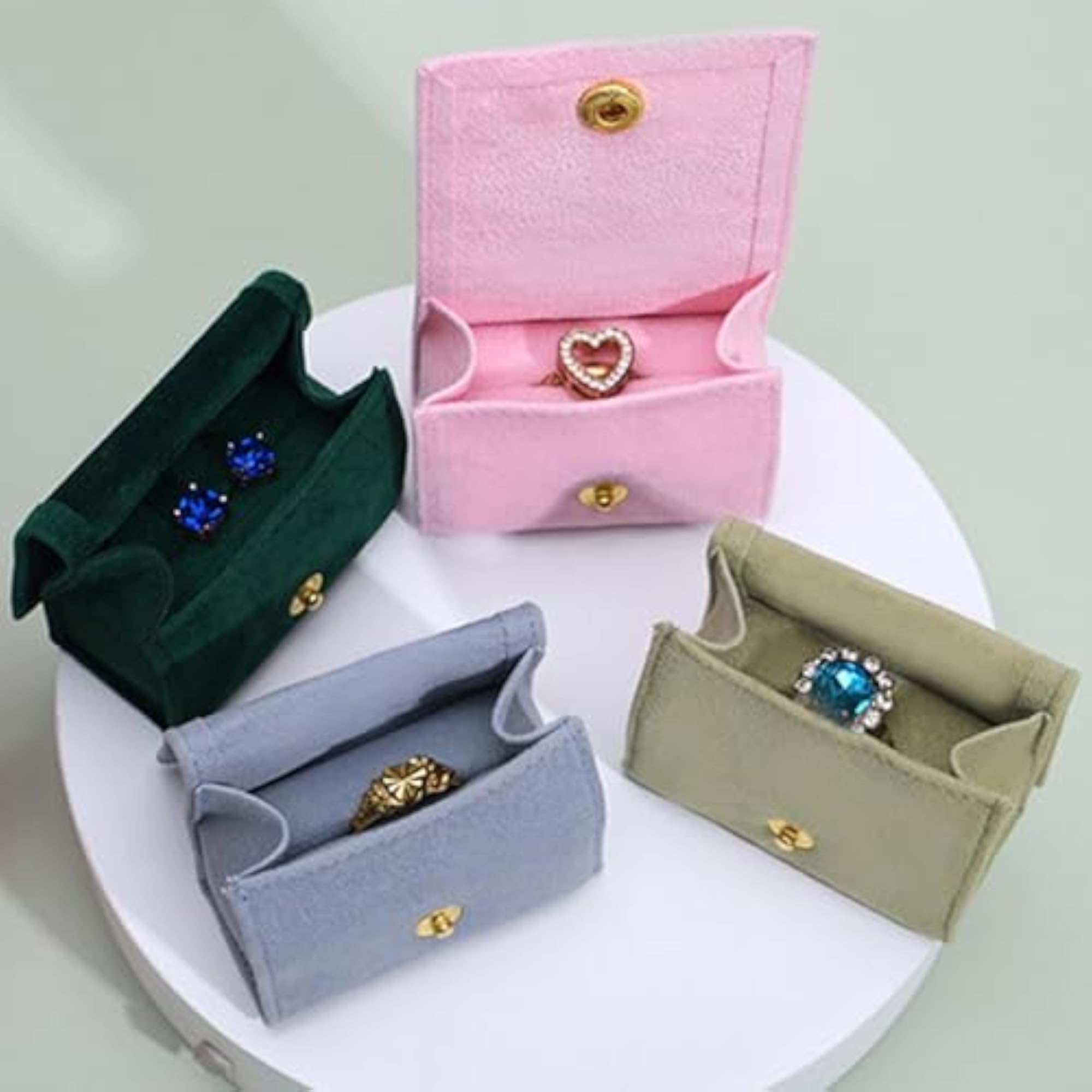 Portable Small Travel Jewelry Case for Earrings Rings