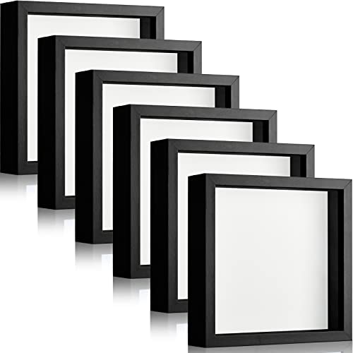 Tuanse 6 Pieces Shadow Box Picture Frame Square Shadow Boxes Display Cases for Sports Memorabilia Wedding Memories Crafts Pins Awards Medals Tickets and Photos(Black,8 x 8 Inch)