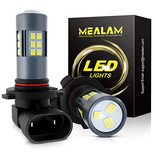 Mealam H10/9140/9145 Led Fog Light Bulbs/Drl, 3000 Lumens Super Bright, 6000K Xenon White, 300% Brightness, Non-Polarity Play And Plug, 360-Degree Illumination 27 Smd Chips For Car, Truck (Pack Of 2) #TOP5