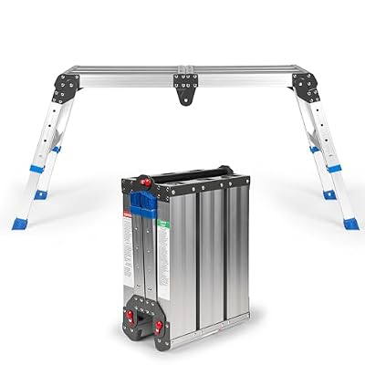 Folding Step Platform with Adjustable Height 14–20in – Lightweight Adjustable Ladder with Carry Strap, 600lb Load, Non-Slip Feet, Collapsible Step Stool Design for Home Projects and Car Cleaning