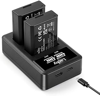 Lachy 2-Pack LP-E10 Battery Pack 1200mAh and Dual Battery Charger for Canon EOS Rebel T3 T5 T6 T7 T100 Kiss X50 X70 X80 X90 1100D 1200D 1300D 1500D 3000D 4000D Cameras