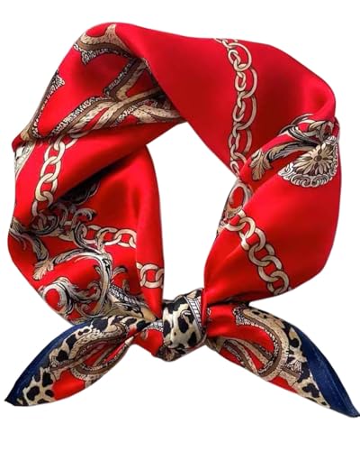 kcctoo 27.5 Mulberry Silk Feeling Head Scarf Womens Fashion Square Neck Satin Scarfs for Bag Hair Scarves Gift