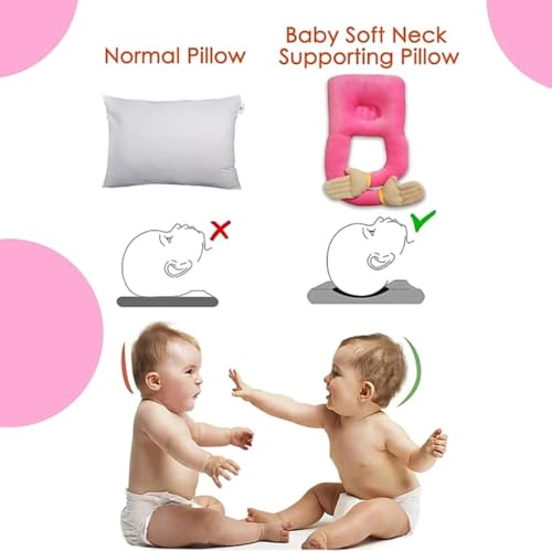 Image of U-Shaped Sleeping Pillow with Arms, Pink Plush Body Support Cushion, 38cm Ergonomic Design, Soft Fabric